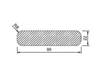 GRENEN 22 x 95 MM GEIMPREGNEERD MET 4 AFGERONDE HOEKEN