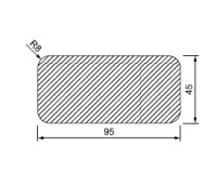 GRENEN 45 x 90 MM GEIMPREGNEERD MET 4 AFGERONDE HOEKEN